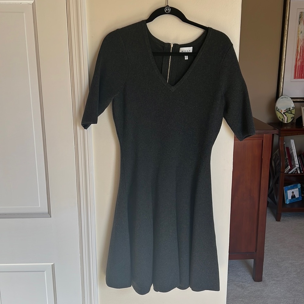Milly brand, charcoal gray knit dress. Only worn once!